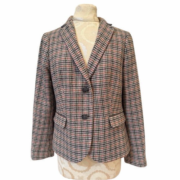 Talbots Jackets & Blazers - Talbots Wool Houndstooth Blazer Owl Lining Business Career Women’s Size 10P NWT